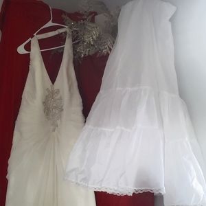 David's bridal wedding dress and under skirting.